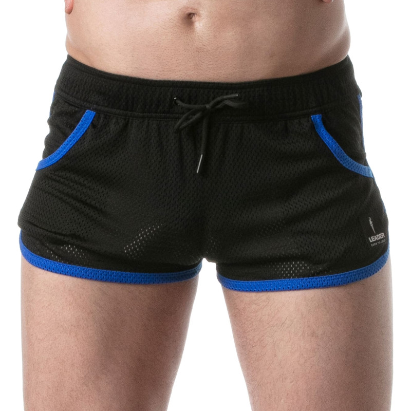 LEADER Short en mesh LOADED Noir-Bleu